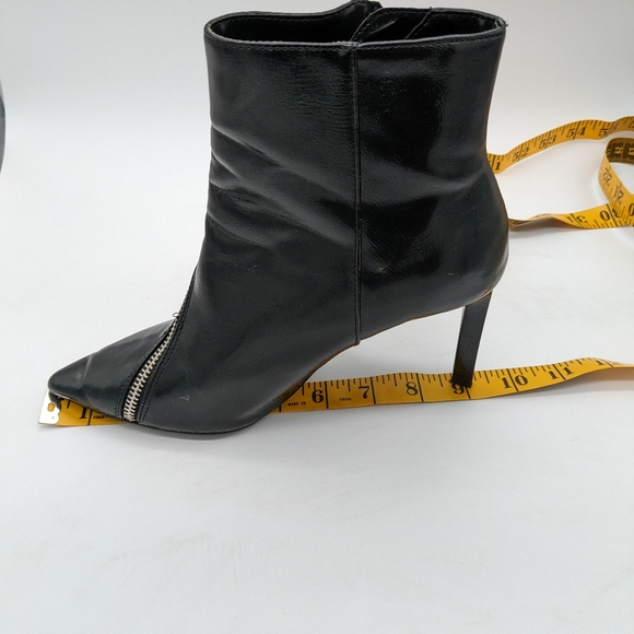 Bershka Black Patent Leather Pointy Toe Sillito Zip-up Bootie 36 US 5/6 - Picture 10 of 13